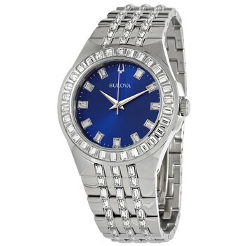 Crystal Quartz Blue Dial Watch 96A254