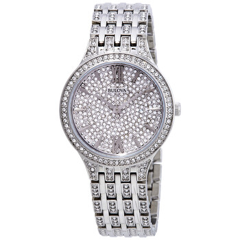 Crystal Silver Dial Watch 96L243