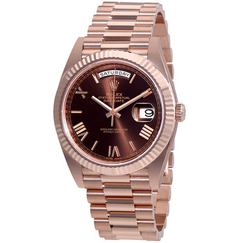 DayDate 40 Chocolate Dial 18K Everose Gold President Automatic Watch 228235CHRP