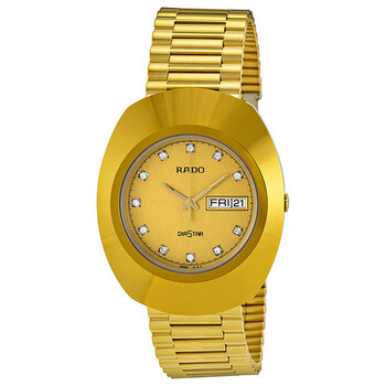Diastar Quartz Diamond Gold Dial Watch R12393633