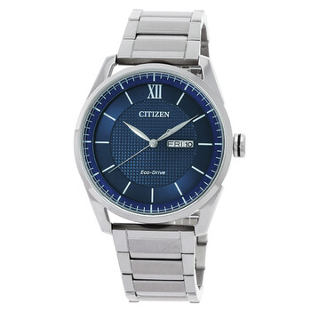 EcoDrive Blue Dial Stainless Steel Watch AW008189L
