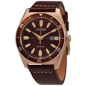 EcoDrive Brown Dial Brown Leather Watch AW159306X