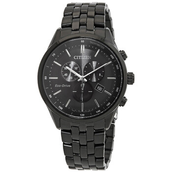 EcoDrive Chronograph Black Dial Watch AT214586E