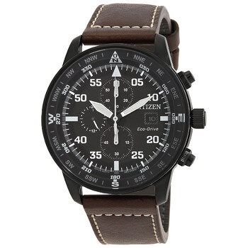 EcoDrive Chronograph Black Dial Watch CA069517E