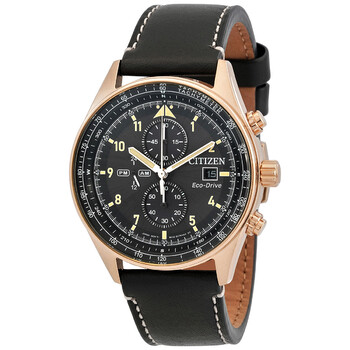 EcoDrive Chronograph Black Dial Watch CA077315E