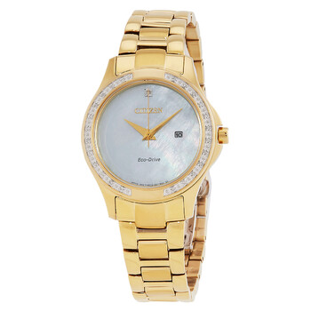 EcoDrive Crystal Mother of Pearl Dial Watch EW264259D