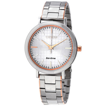 EcoDrive Silver Dial Twotone Watch EM076650A
