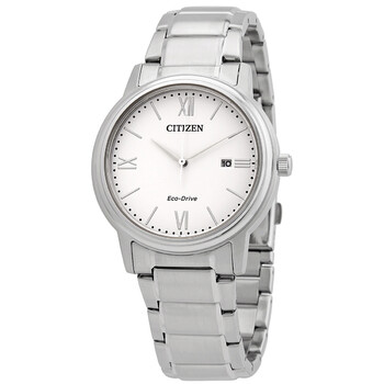 EcoDrive White Dial Stainless Steel Watch AW167082A