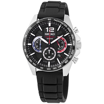 Essentials Chronograph Quartz Black Dial Watch SSB347
