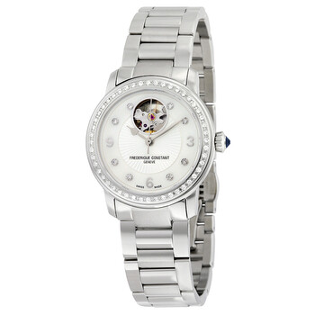 Frderique Constant Heart Beat Automatic Mother of Pearl Diamond Dial Stainless Steel Watch FC310HBAD2PD6B