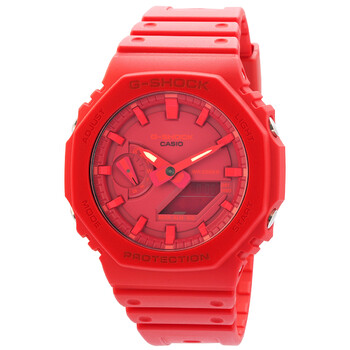 GShock Alarm World Time Quartz AnalogDigital Red Dial Watch GA21004A