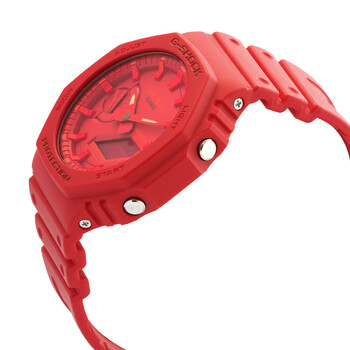 GShock Alarm World Time Quartz AnalogDigital Red Dial Watch GA21004A