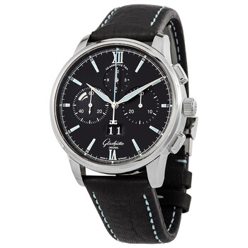 Glashutte Senator 42mm Chronograph Panorama Date Automatic Black Dial Watch