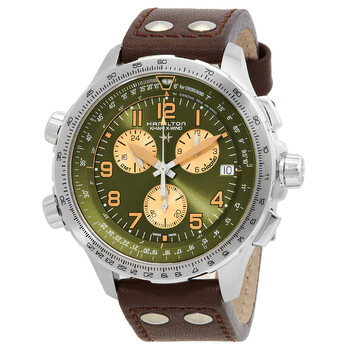 Khaki Aviation Chronograph Quartz Green Dial Watch H77932560