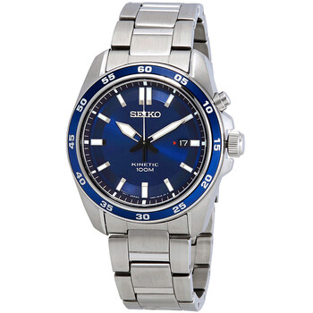 Kinetic Blue Dial Stainless Steel Watch SKA783