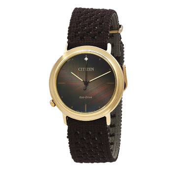 L Ambiluna EcoDrive Brown Dial Watch EM100348X