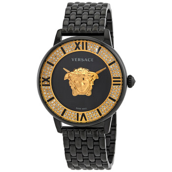La Medusa Diamond Quartz Black Dial Watch VE2R00922
