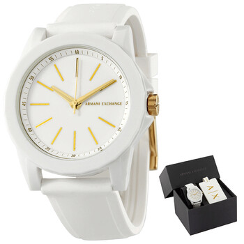 Lady Banks Quartz White Dial Watch Set  AX7126