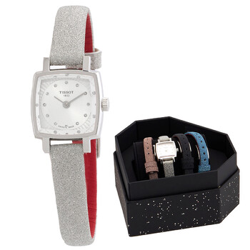 Lovely Square Festive Kit Quartz Diamond Silver Dial Watch T0581091703602