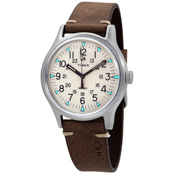 MK1 Quartz Beige Dial Brown Leather Watch TW2R96800