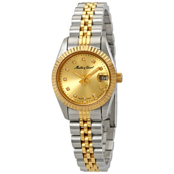 Mathey II Quartz Crystal Gold Dial Watch D710BDI