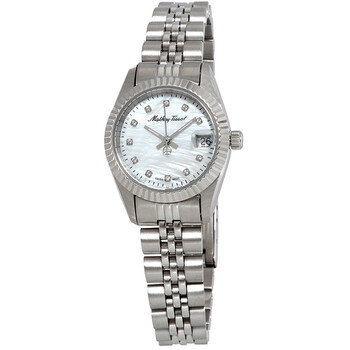 Mathey II Quartz Crystal White Mother of Pearl Dial Watch D710AI