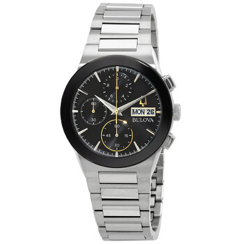 Millennia Chronograph Quartz Black Dial Watch 96C149
