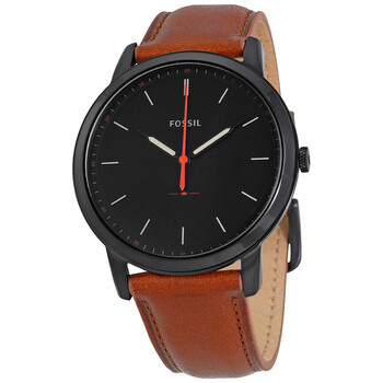 Minimalist Black Dial Brown Leather Watch FS5305