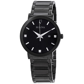 Modern Diamond Black Dial Watch 98D144