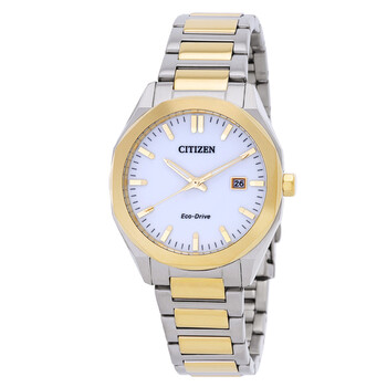 Octangle EcoDrive White Dial TwoTone Watch BM762482A