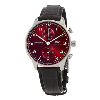 Portugieser Burgundy Dial Chronograph Automatic Watch IW371616