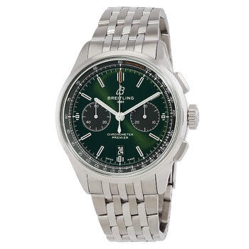 Premier B01 42mm Chronograph Automatic Chronometer Green Dial Watch AB0118221L1A1