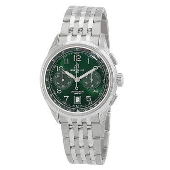 Premier B01 Chronograph 42 Automatic Chronometer Green Dial Watch AB0145371L1A1