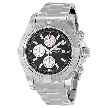 Preowned Breitling Super Avenger II Chronograph Automatic Chronometer Black Dial Watch A1337111BC29168A