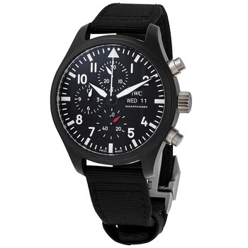 Preowned IWC Pilot Top Gun Chronograph Automatic Black Dial Watch IW389101