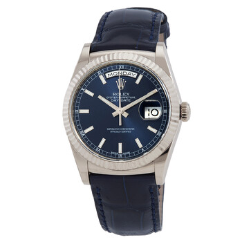 Preowned Rolex DayDate Automatic Chronometer Blue Dial Watch
