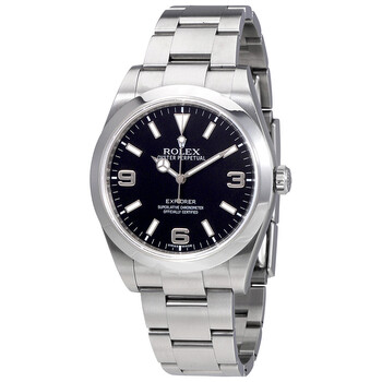 Preowned Rolex Explorer Black Dial Stainless Steel Oyster Bracelet Automatic Watch BKASO
