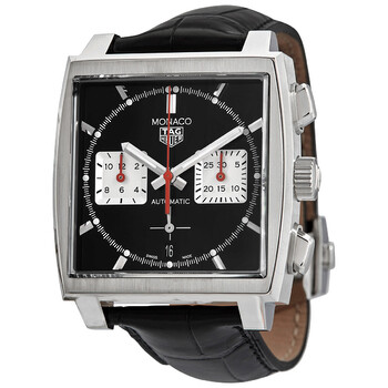 Preowned Tag Heuer Monaco Chronograph Automatic Black Dial Watch CBL2113.FC6177