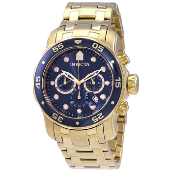 Pro Diver Chronograph Blue Dial 18kt Goldplated Watch