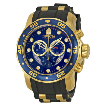 Pro Diver Chronograph Blue Dial Black Rubber Watch