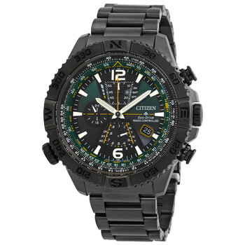 Promaster Navihawk AT Perpetual World Time Chronograph GMT Green Dial Watch AT822756X