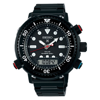 Prospex Sea Alarm EcoDrive AnalogDigital Black Dial Watch SNJ037P1