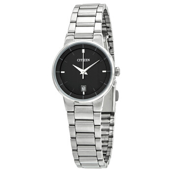 Quartz Black Dial Stainless Steel Watch EU601053E