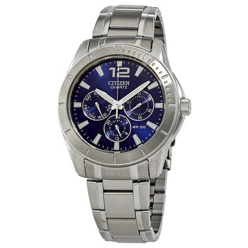Quartz Blue Dial Stainless Steel Watch AG830052L