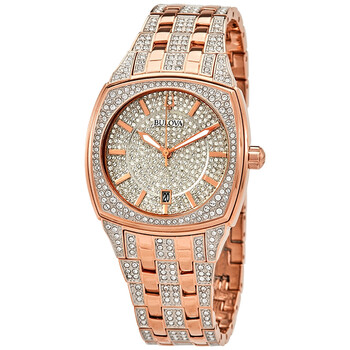 Quartz Crystal Pave Dial Watch 98B324