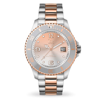 Quartz Silver Pink Dial Twotone  Watch