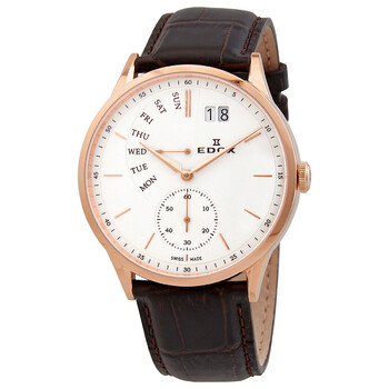 Quartz White Dial Brown Leather Watch 34500 37R AIR