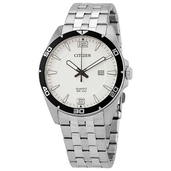 Quartz White Dial Stainless Steel Watch BI505151A