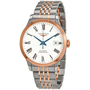Record Automatic White Dial Twotone Watch L28205117
