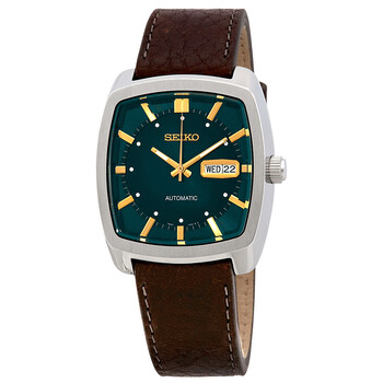 Recraft Automatic Green Dial Brown Leather Watch SNKP27